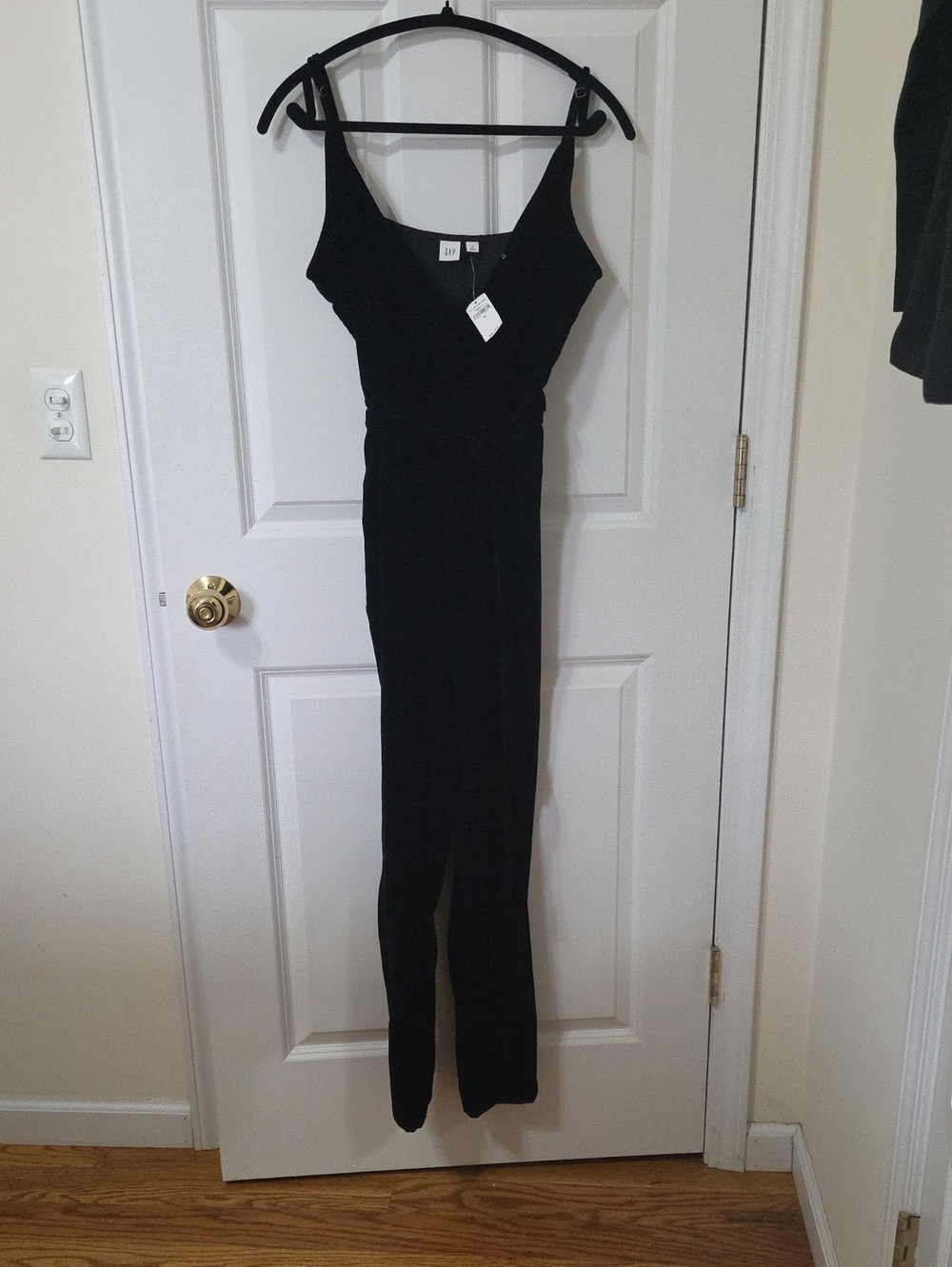 GAP Black Slim Jumpsuit with Tie Waist and Spaghetti Straps NWT